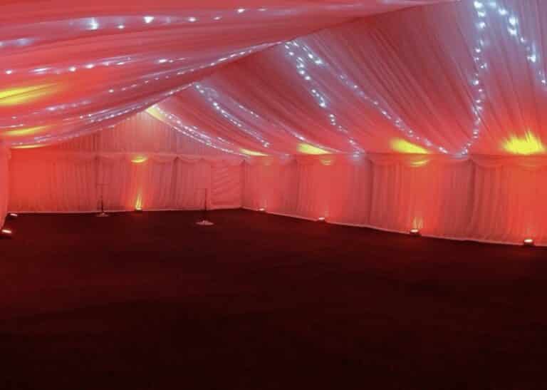 9m x 12m Marquee Red Lighting