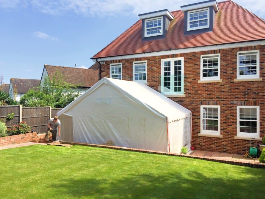 Marquee Attached to House