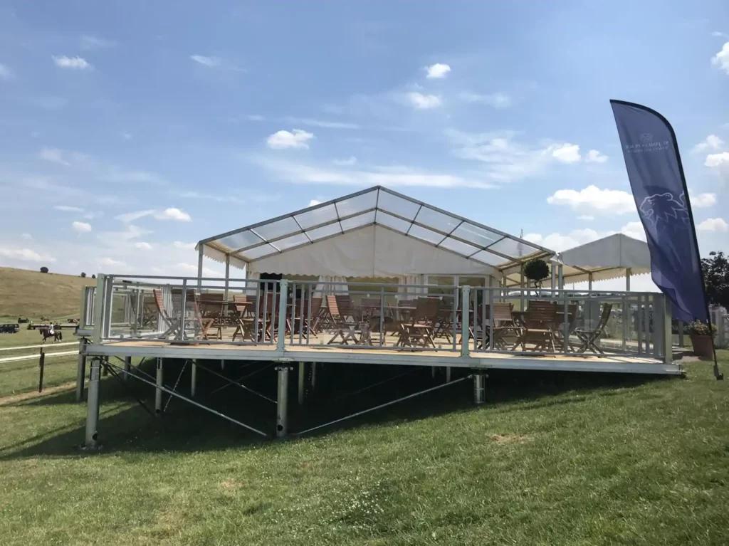 Corporate Events 3 clearspan marquee on sloping site